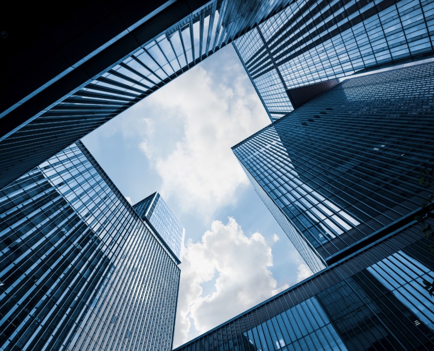 low angle view of skyscrapers in city of China